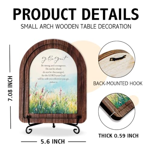 Be Great Be Strong and Courageous Wood Plaque Signs,Christian Desk Decor - color: Joshua 1:9