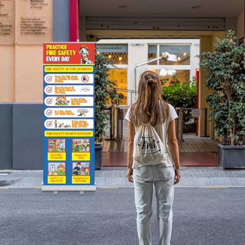 Ceenna 24 x 63 Inch Fire Safety Education Retractable Banners - style: Fire Safety