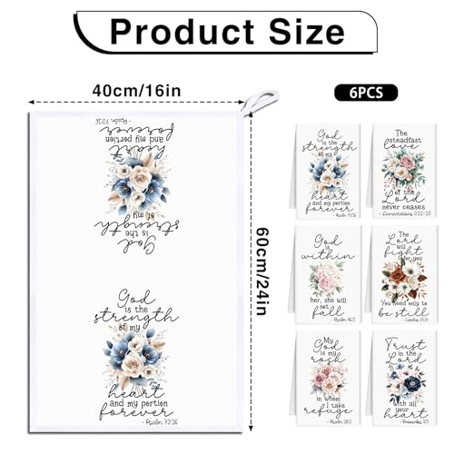 Bible Christian Kitchen Towels, Religious Wildflower Hand Towels