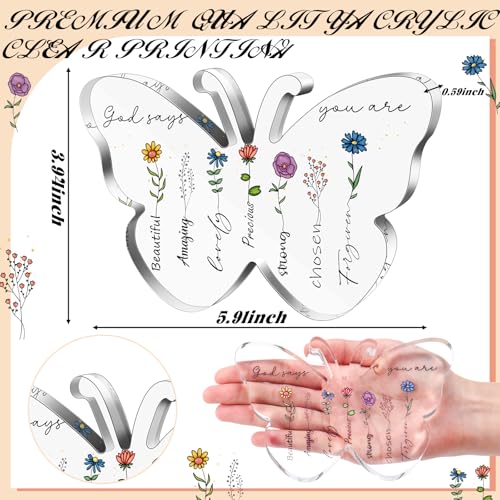 Gerrii Christian Gifts Bible Verse Acrylic Plaque Desk Decor, Floral - style: Floral