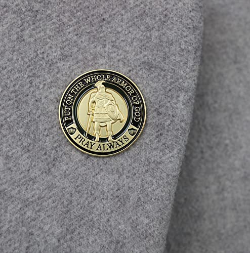 Put On The Whole Armor of God Lapel Pins for Men 1.18" - style: Bronze, 5Packs