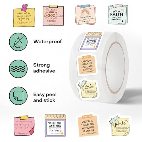 1000 Pieces Bible Sticker Roll for Kids 20 Styles Christian Reward Stickers - style: Bible