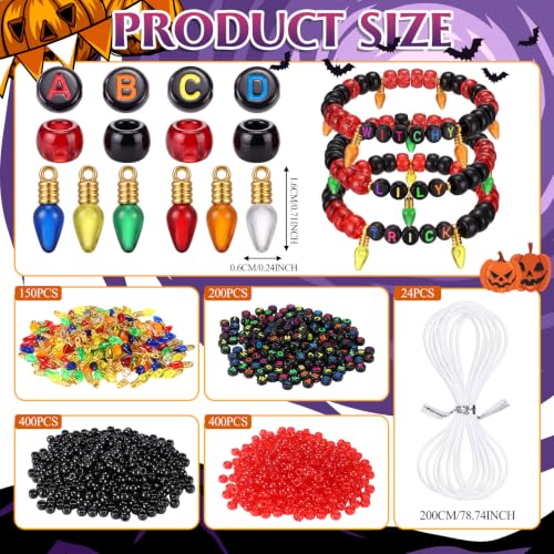 Soulchen 1174 Pcs/24 Sets Halloween Beads for Bracelet Craft Kit - style: Halloween