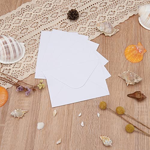 100 Pack White 4x6 Envelopes, Contour Flap A4 Envelopes for Engagement Invites, Weddings Invitation, announcements, Baby shower, Perfect for RSVP Card 120gsm, 4.5 x 6.4 Inches - 100% Recycled - color: White-100