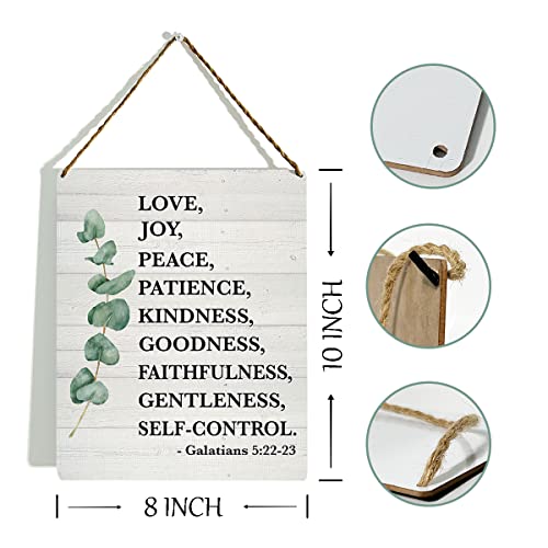 KongMoTree Fruit of the Spirit Wall Art Sign, Fruit of the Spirit Sign, Bible Verse Sign, Farmhouse Scripture Wall Decor, Galatians 5:22-23, Christian Gifts, 8x10 Inches - color: Galatians 5:22-23.