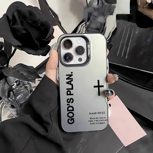 God's Plan Phone Case for iPhone 17 Pro Max – Bible Verse Christian Cross Cover, Full-Body Protective PC Case for iPhone 17/16/15/14/13 Pro Max - color: Style2-Black, size: iPhone 17 Pro