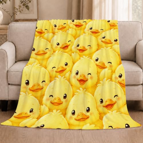 Cute Yellow Duck Throw Blanket Kawaii Duckling Stuff Gifts 40''X50'' - color: Duck, size: 40''x50''