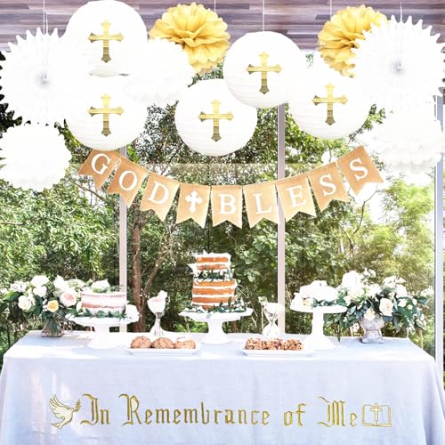 Large In Remembrance of Me Silver Thread Embroidery Altar Frontal Holy Communion Table Cloth Cover 96x52Inch White Rectangle Communion Table Cloth for Church for Gatherings Baptism Ceremonies(Silver) - color: Silver