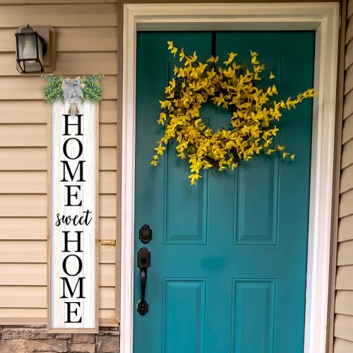 TQianJiang Home Sweet Home Front Porch Sign, 45"X9", Wood - color: Home Sweet Home Front Porch Outdoor (Wood)
