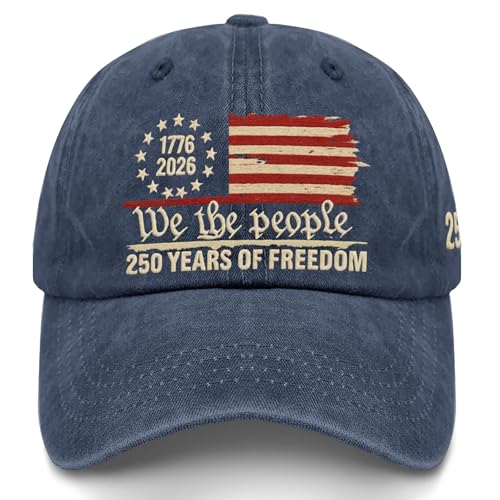 U.S. 250th Anniversary 250 Years Freedoms 1776-2026 Baseball Hats Funny - color: Navy Blue5