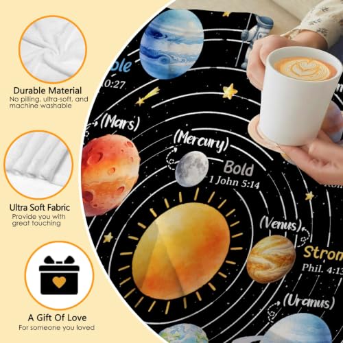 Planet Space Christian Gift Blanket, God Says I Am Bible Verse Blanket - color: God Says I Am Astronaut, size: 50"x60" for Teens