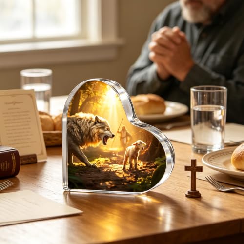 Religious Gift for Women Christian Jesus and Lamb Baptism Plaque Gifts - color: Jesus Gift C