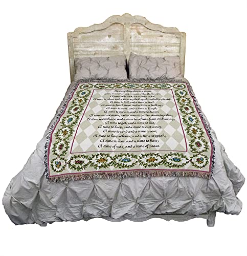 Pure Country Weavers Every Season Blanket - Scriptures Ecclesiastes 3:1-8 - Religious Gift Tapestry Throw Woven from Cotton - Made in the USA (72x54) - color: Ecclesiastes 3:1-8, size: 72" x 54"