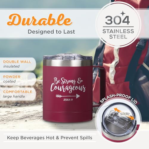 Christian Art Gifts Be Strong & Courageous Stainless Steel Camp Style Mug