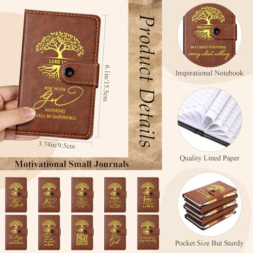 Spakon 100 Pcs Christian Prayer Journals with Pens, English Tree of Life - style: English Tree of Life