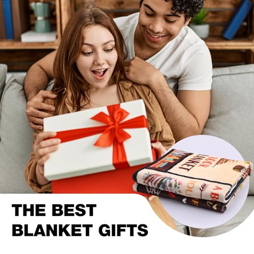 Book Lovers Gifts Blanket, Book Reading Throw Blanket, Librarian Bookish Books Club Gift for Women Readers Bookworms Birthday Graduation Present Ideas Soft Flannel Blankets 50'' x 60'' - color: Brown-book Reading