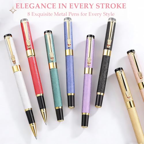 Fancy Pens for Women, Nice Rollerball Pens with Dragon Design, Elegant Gift Pen, Office & Signature Writing Pen, Refillable Black Ink Business Pen (Pink) - color: Pink