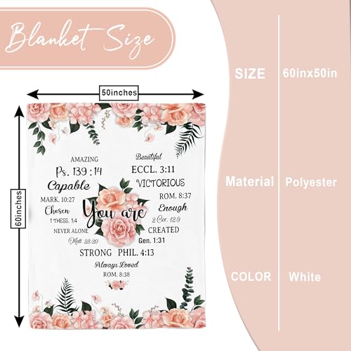 kituzol Christian Gifts for Women, Religious Gifts, Catholic Gifts, Inspirational Gifts, God Christmas Spiritual Gifts Blanket 50"X 60" - color: White-christian