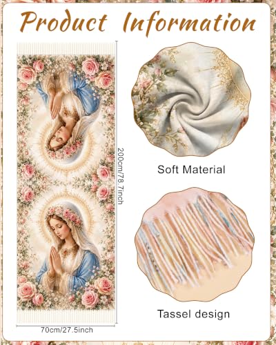 Virgen De Guadalupe Shawls for Women, Virgin Mary Blanket Scarf, Soft Scarf Wrap Prayer Shawl Catholic Gifts - color: Virgen De Guadalupe 2609
