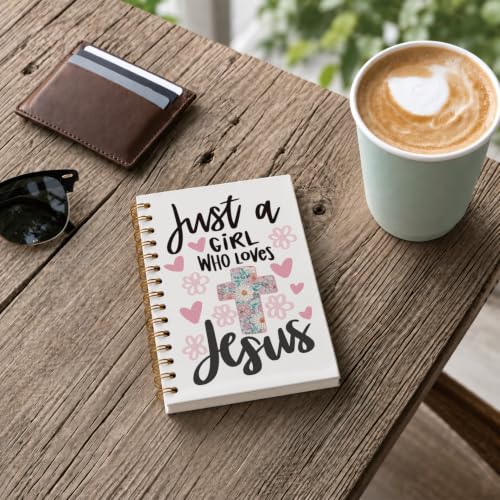 Christian Bible Verse Gifts Notebook Journal for Women, 5.5×8.3 Inch - style: just a girl who love jesus