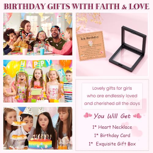 3-12 Year Old Birthday Gifts Heart Cross Necklace Gifts - style: 6th Birthday
