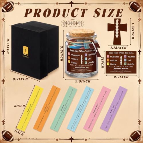 Lunmon Football Bible Jar Color-coded Bible Verses Catholic Scripture Jar - style: Football
