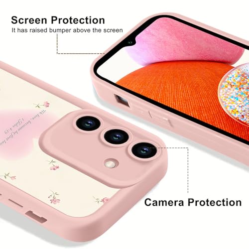 2 Pack Cute Flower Christian Bible Verse Phone Case for Samsung Galaxy A14 5G 6.6", Aesthetics Jesus Quote Religious Florals Pattern Cases Soft TPU Shockproof Protective Cover for Girls Women - color: Flower Quote, size: for Samsung Galaxy A14 5G