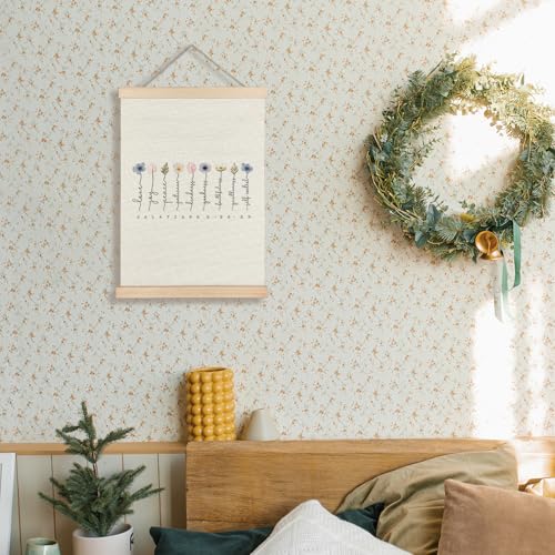 Supwhd Fruit of the Spirit Wall Art with Wooden Poster Hanger, Boho Floral Christian Bible Verses Posters Wall Art Decor, Christian Wall Decor Home Decor Room Decor, 12x16 - color: Fruit of the Spirit, size: 16"L x 12"W