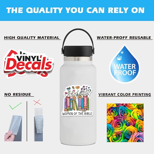 Women of The Bible Stickers 3Pcs Wait Like Sarah Perfect Like Rahab Trust Like Ruth Decals Vinyl Waterproof Christian Jesus Stickers for Water Bottles Laptop (Women of The Bible) - color: Women of the Bible