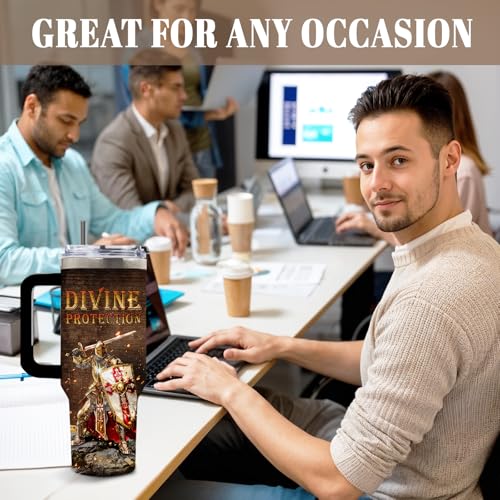 DUUV Armor of God Tumbler 40oz, Insulated Christian Cup Gift for Man Women - color: Armor Of God