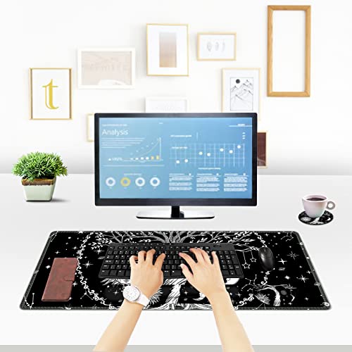 ToLuLu Extended Gaming Mouse Pad, Memory Foam Keyboard Mouse Wrist Rest - color: Moon & Sun