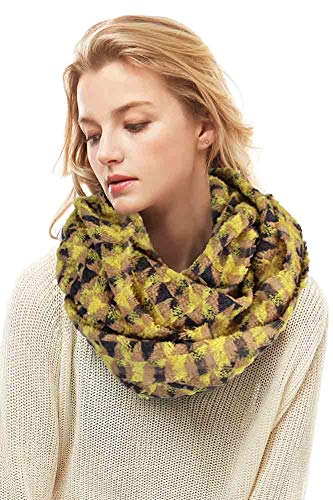 ScarvesMe Women's Check and Plaid Soft Infinity Loop Winter Fall Warm Scarf - color: Lof1062_mustard