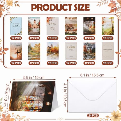 Gersoniel 36 Sets Pastor Appreciation Cards, with Envelopes, Fall - style: Fall