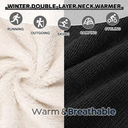 Chalier Infinity Scarf Neck Warmer, Fleece Lined Winter Scarves - color: B-sable