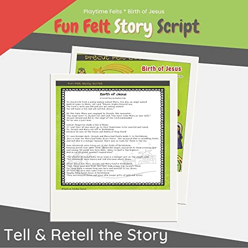 Birth of Jesus Felt Story Set | 15 PRECUT & Ready to Play Durable Felt Pieces for Preschool Learning, Reusable Felt Board Stories