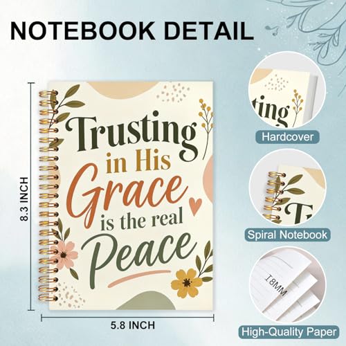 Bible Journal for Women, Christian Spiral Notebook Gifts for Teen Girls - color: White Boho Christian