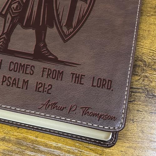 sinfinate Personalized NIV Journaling Bible with Custom Name Engraving, Christian Gift for Men, Women(Knight)