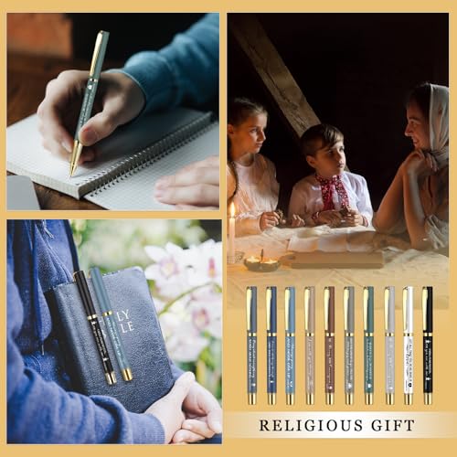 Spakon 40 Pcs Christian Pen Gifts Bulk Inspirational Bible Verse Ballpoint Pen Motivational Grandparents Day Gift Religious Party Favors for Women Men Pastor Clergy Teacher(Boho) - color: Boho