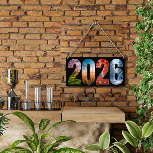 YCYD 2026 Spring Summer Autumn And Winter Season Wood Sign Family Wall Decor, Hanging Wood Sign Home Decorative Farmhouse Porch Decor, Season Gift 12 x 6 Inches - color: Calendar