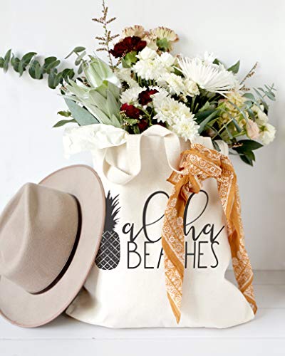 The Cotton & Canvas Co. Beach, Grocery, Farmers Market, Shopping and Travel Reusable Shoulder Tote and Handbag … - style: Aloha Beaches