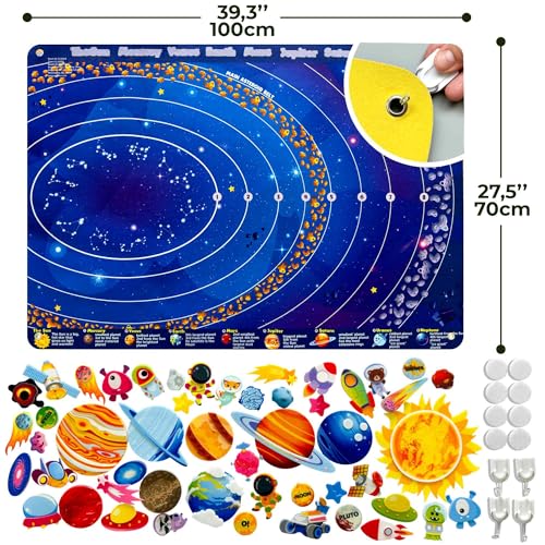 Space Felt Board for Kids 3-5 Years Old - Preschool Learning Activities - color: Space