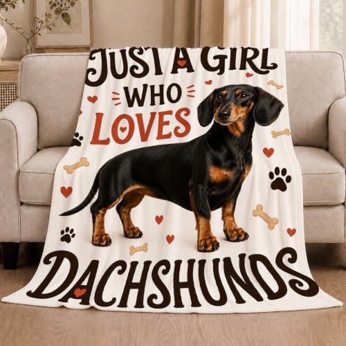 Dachshund Throw Blanket Just A Girl Who Loves Dachshunds Gifts 40''X50'' - color: Dachshund, size: 40''x50''