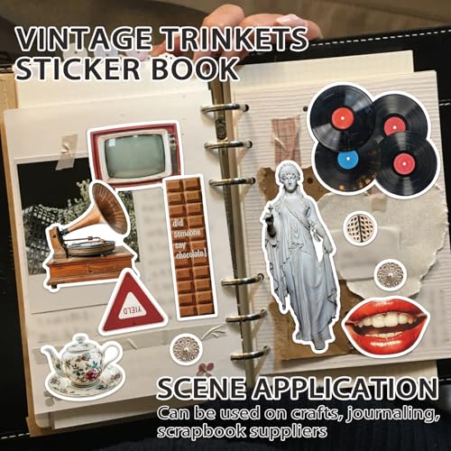Bomichi Vintage Sticker Book, 30 Sheets 308 Pcs Aesthetics Stickers for Journaling Scrapbooking Bullet Journals Planners Letter Card Making - style: Vintage sticker book