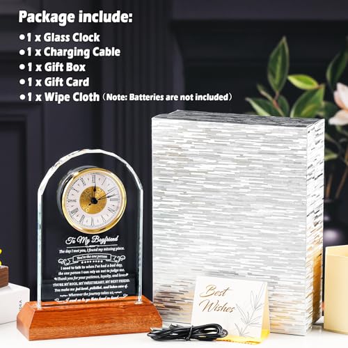 Arikyrist Glass Clock Gifts for Boyfriend on Anniversary Birthday - color: Boyfriend