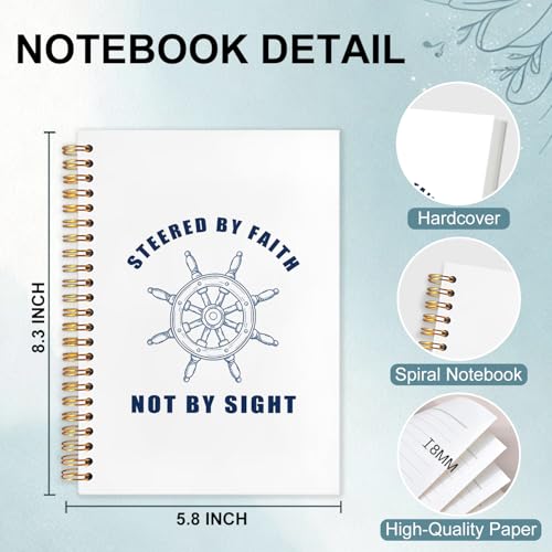 Nautical Christian Spiral Notebook 5.5x8.3 - color: White Nautical Christian Rudder