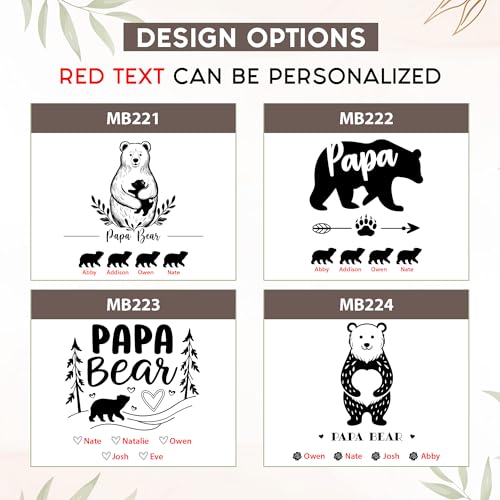 Personalized Gift for Dad or Grandpa, Engraved Wooden Family Memory Box - style: 17. Papa Bear Designs