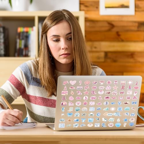 100 Pcs Ocean Stickers, Sea Life Beach Aesthetic Stickers - color: Ocean Beach Summer