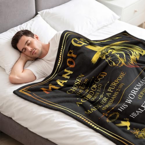 Christian Gifts for Men Blanket 60"x50",Birthday Gifts for Men - color: Man of God