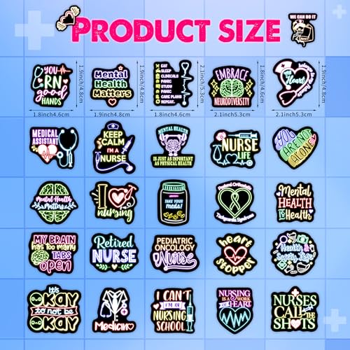 50 Pcs Glow in The Dark Mental Health Neon Stickers - color: Luminescent-164kshr