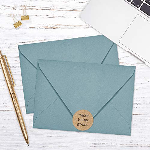 Be Kind Kraft Stickers / 500 Motivational Uplifting Stickers / 6 All Occasion Good Human Label Designs / 1.5" Round Brown Kraft Envelope Seals/Made in The USA - color: Kraft Be Kind